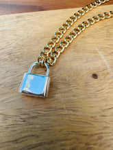 Load image into Gallery viewer, Lover’s Lock Necklace - 14k Gold Fill &amp; Sterling Silver
