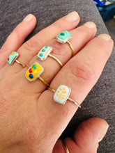 Load image into Gallery viewer, Candy Stacker Ring ~ Vitreous Enamel, Fine Silver and 14k Gold Fill
