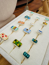 Load image into Gallery viewer, Candy Stacker Ring ~ Vitreous Enamel, Fine Silver and 14k Gold Fill
