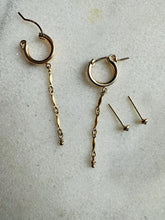 Load image into Gallery viewer, Double Pierced Pickup Hoops ~ 14k Gold Fill
