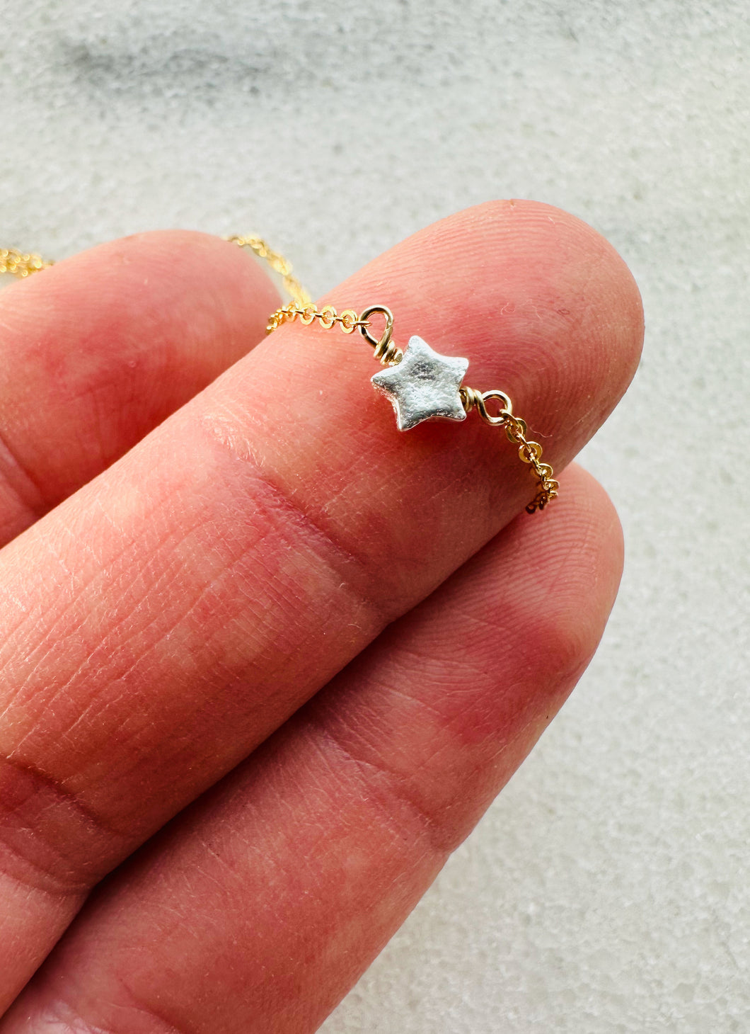 Pixie Star Necklace - 14k Gold Fill & Fine Silver