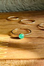 Load image into Gallery viewer, Skinny Mini Jeweled Stacker Ring shown in Adventurine.
