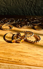 Load image into Gallery viewer, Skinny Mini Jeweled Stacker Rings shown in 4mm Citrine and Bubbly Bands.
