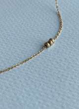 Load image into Gallery viewer, 14k Gold Fill Three Fates Necklace with Three sparkling beads on a 14k Gold Fill Chain. 
