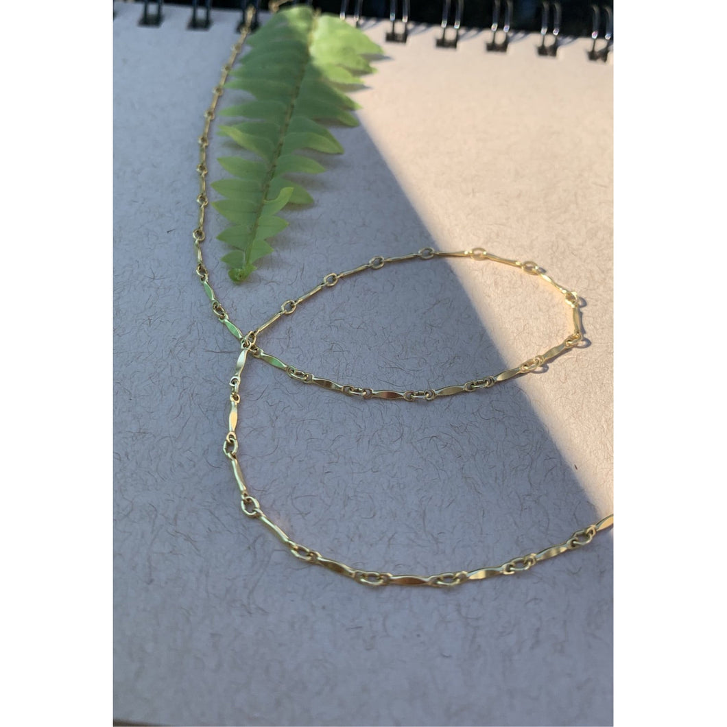 14k Gold Fill Magic Hour Chain with Fern Leaf