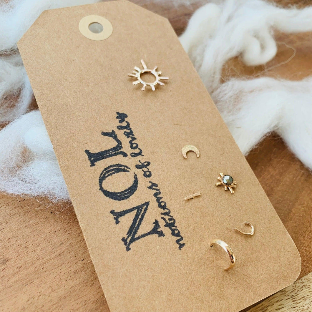 Boho Stud Pack - No. 1 - 14k Gold Fill - Notions of Lovely ~ Jewelry & Adornments